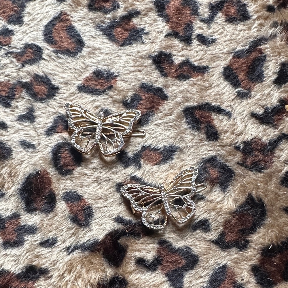 Windsor Gold Butterfly Hair Clips
